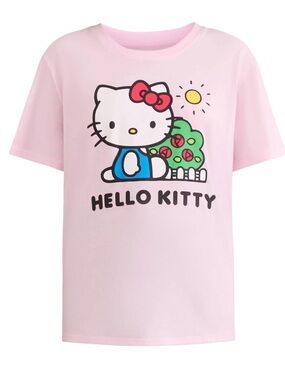 New Hello Kitty Pink Women’s Graphic Tee Shirt Size Large